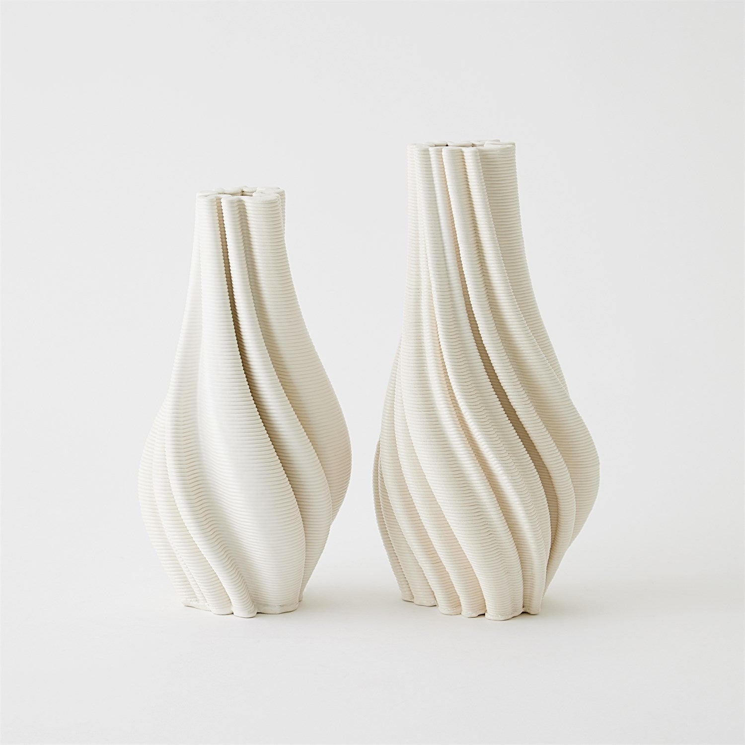 Twist Printed Vases-Matte White - Skye Flowers Design