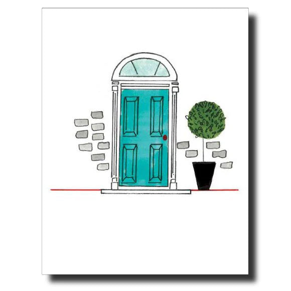 blue door greeting card