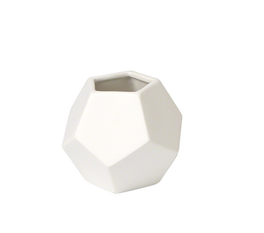 Faceted Vases -Matte White - Skye Flowers Design