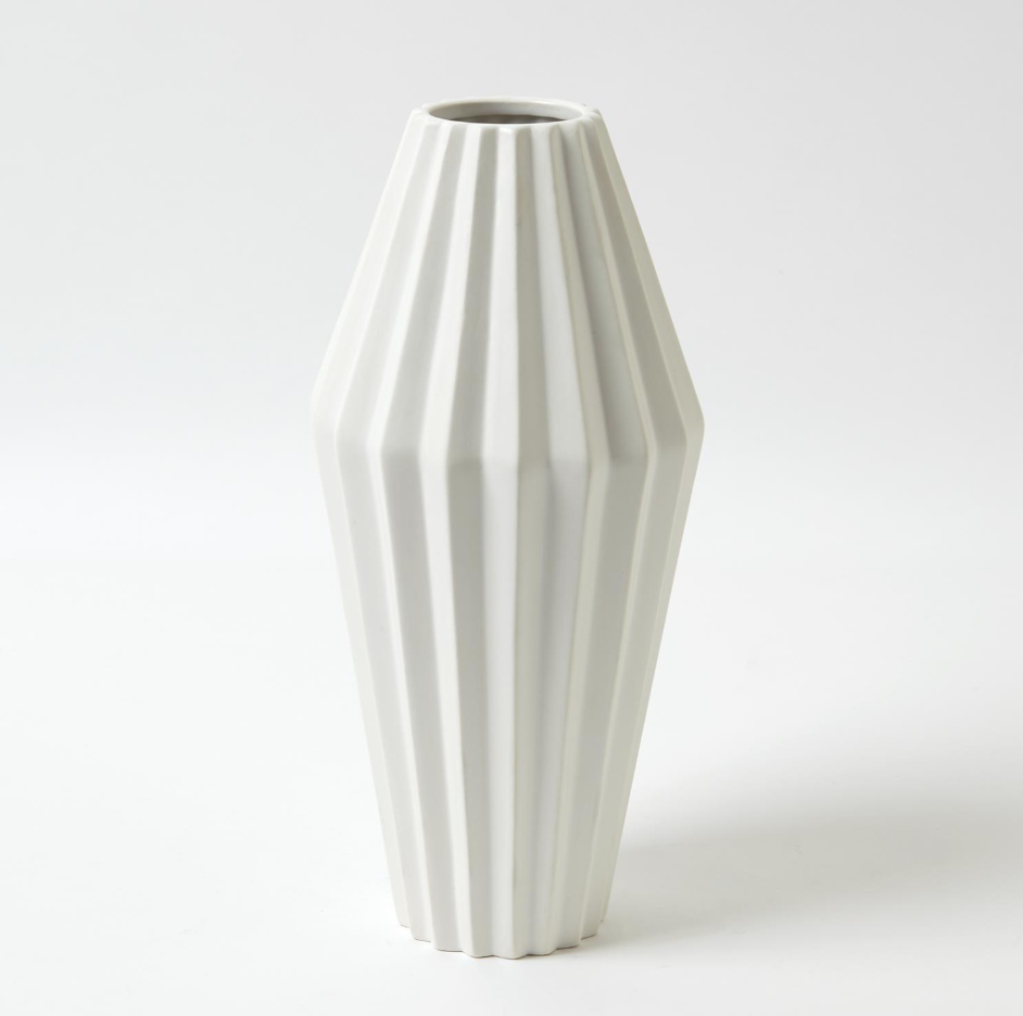 MILOS VASE-MATTE WHITE-Lg - Skye Flowers Design