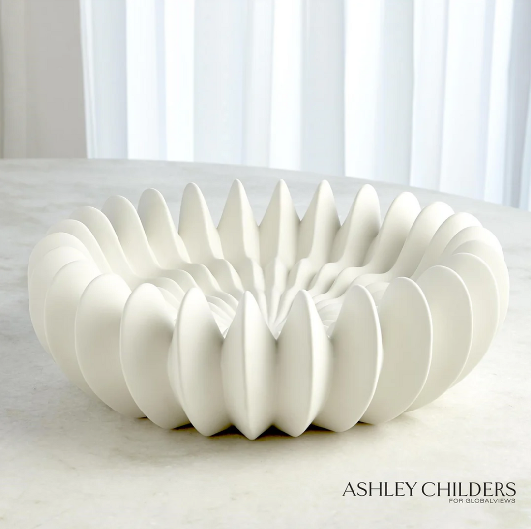 Spicchi Line Bowl-Matte White - Skye Flowers Design