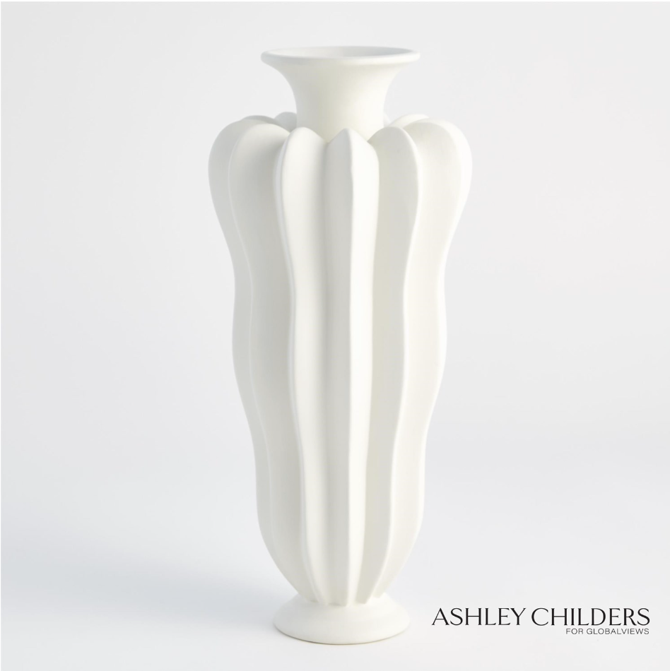 Spicchi Line Vase-Matte White - Skye Flowers Design