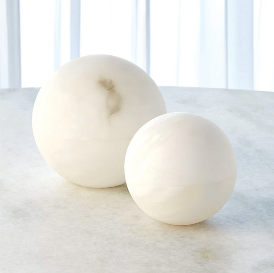 Alabaster Sphere Boxes -White - Skye Flowers Design