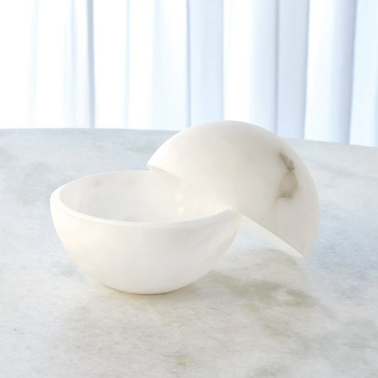 Alabaster Sphere Boxes -White - Skye Flowers Design