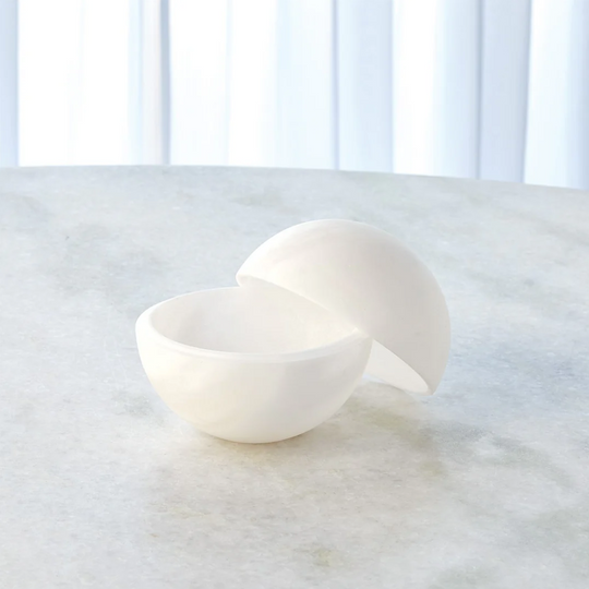 Alabaster Sphere Boxes -White - Skye Flowers Design