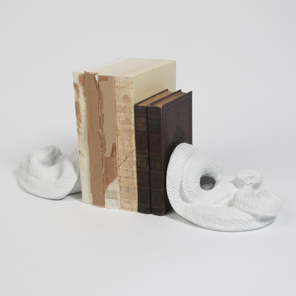 SNAKE BOOKENDS-MATTE WHITE - Skye Flowers Design