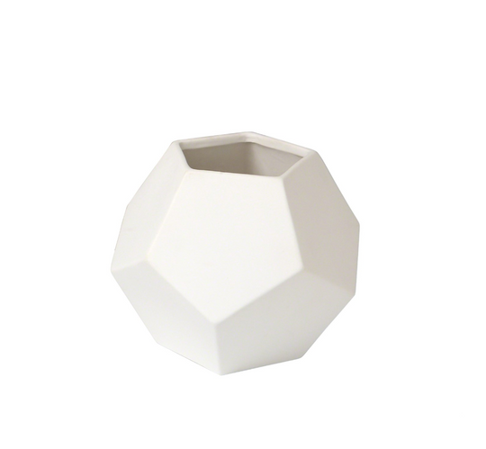 Faceted Vases -Matte White - Skye Flowers Design
