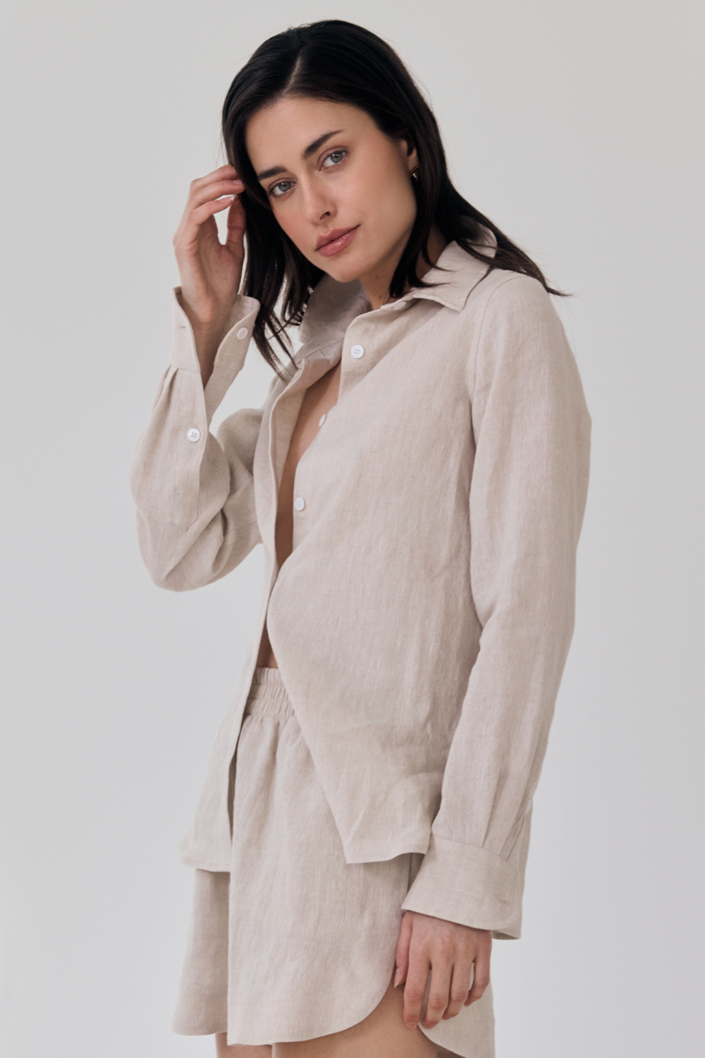 Classic Linen Shirt - Skye Flowers Design