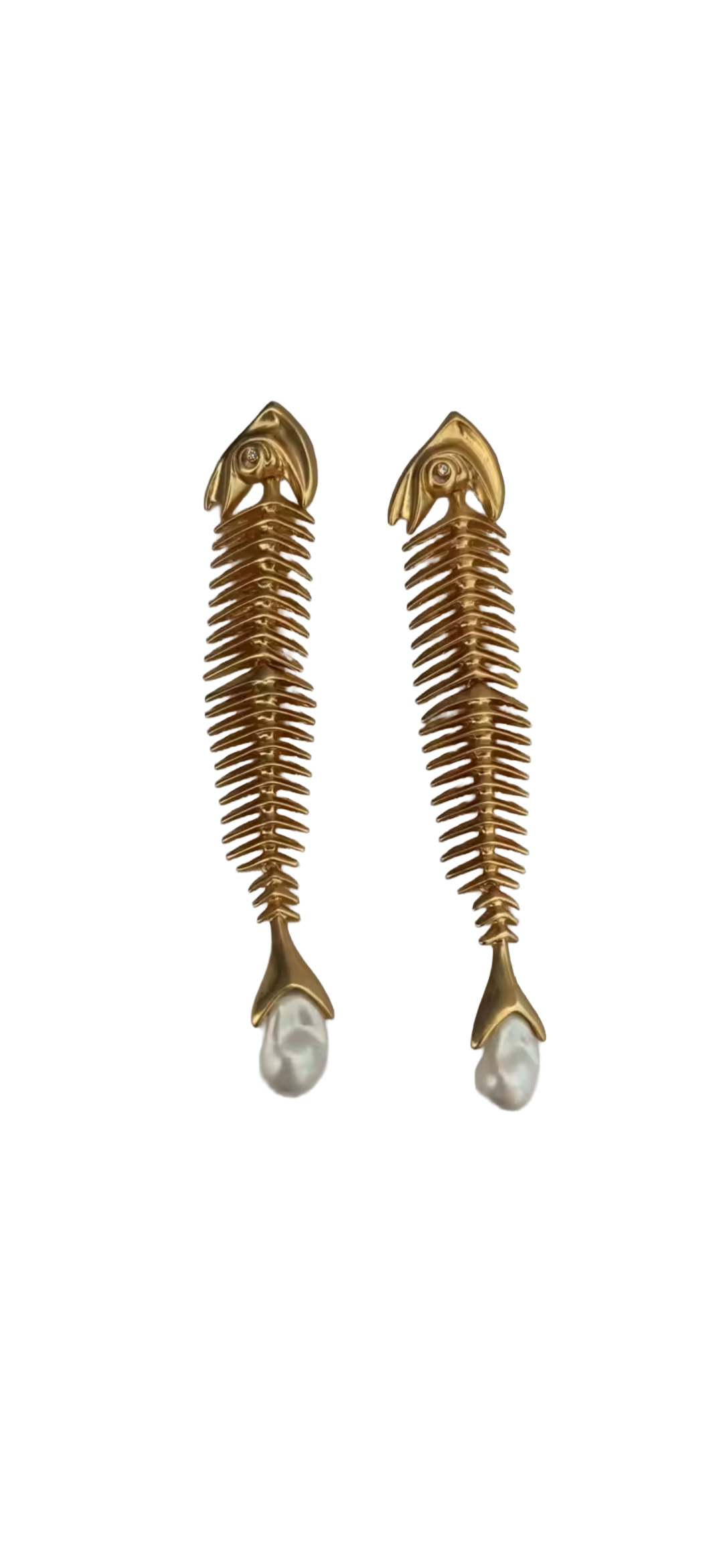 Fishbone Dangly Earrings