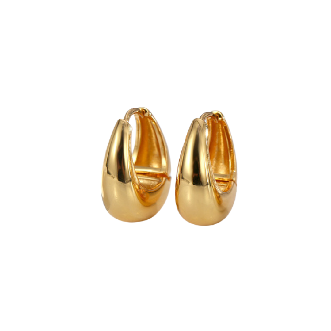 gold thick hoop earrings