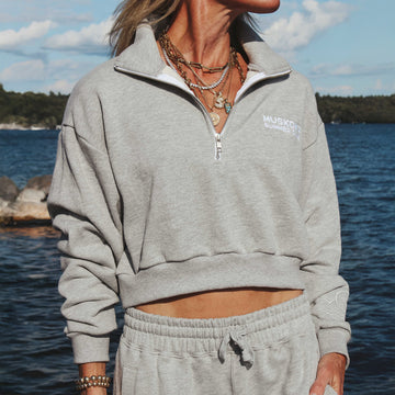 Half Zip Crop Sweater - Muskoka Summer Club