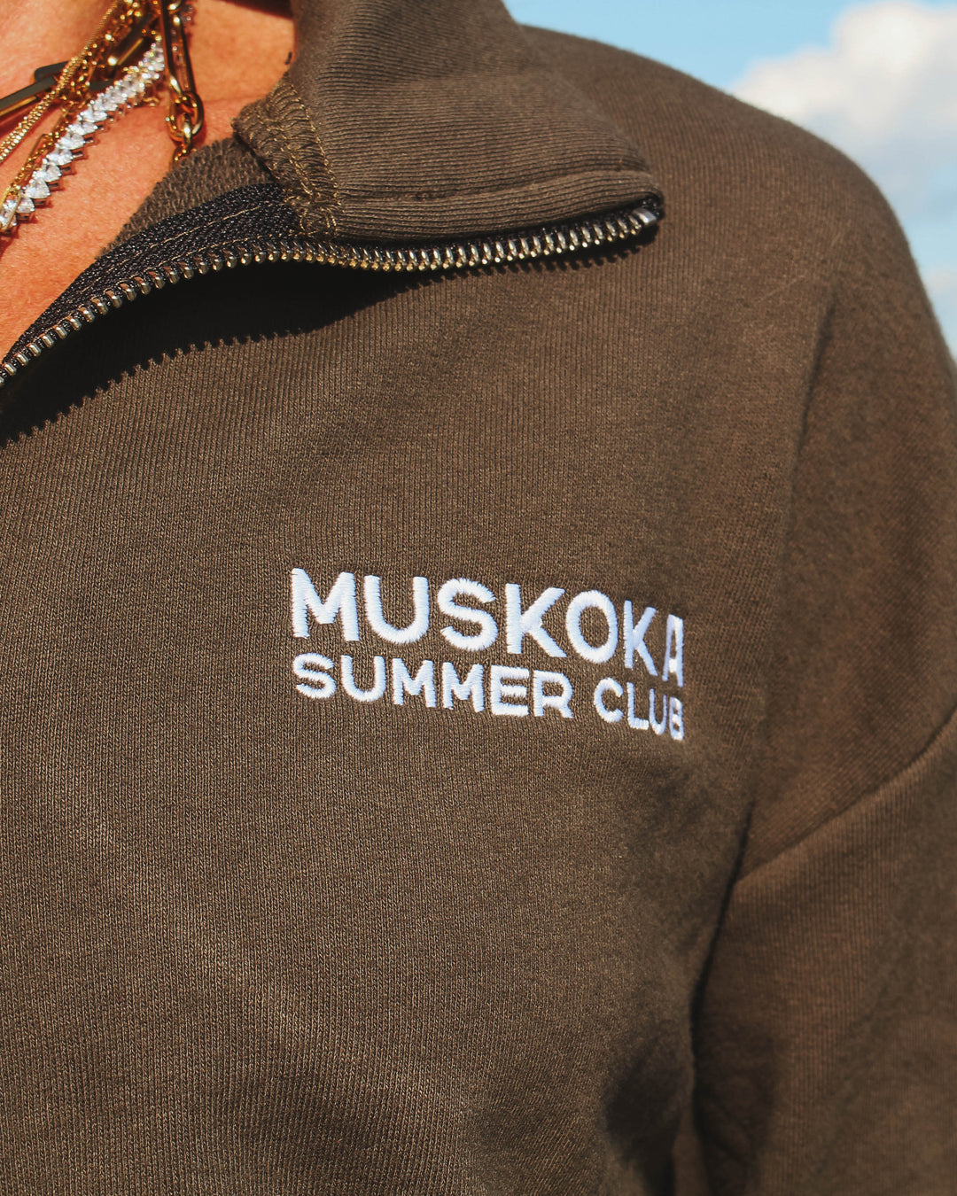 Half Zip Crop Sweater - Muskoka Summer Club 2023