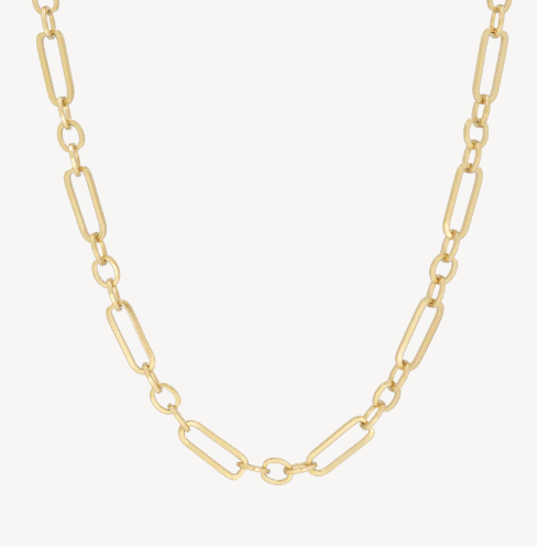 gold multi size link necklace
