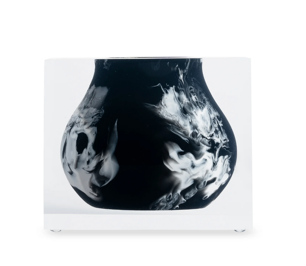 Black marble mosco bud vase