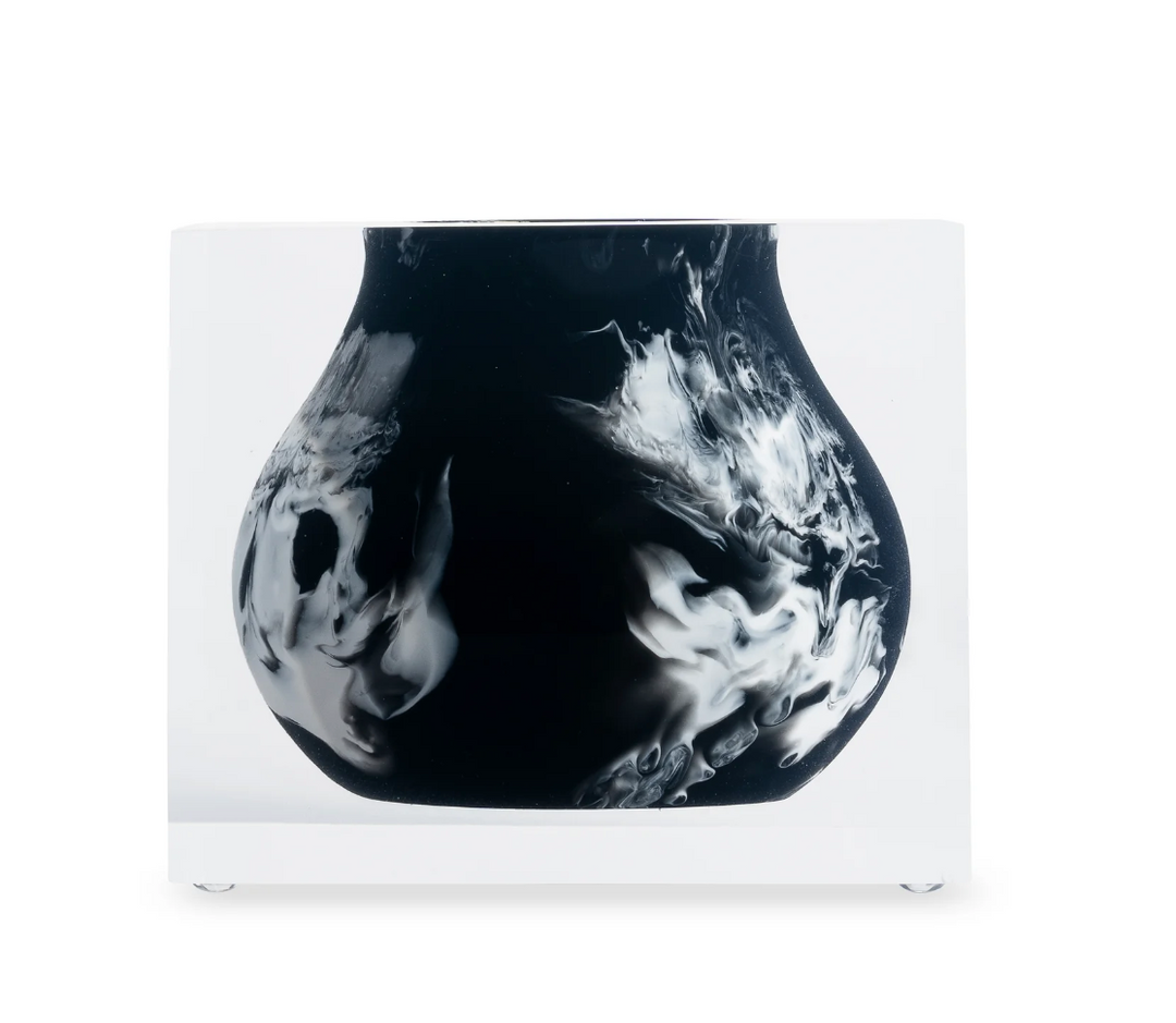 Black marble mosco bud vase 