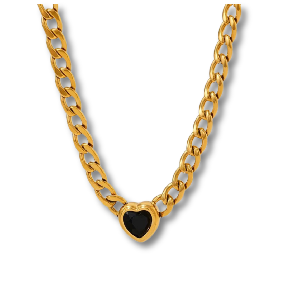 Solitaire Heart Chain Necklace