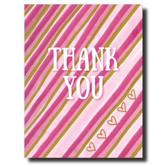 pink and gold thank you card