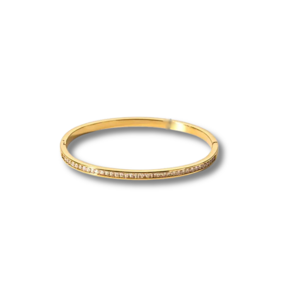 Gold bangle with sparkle
