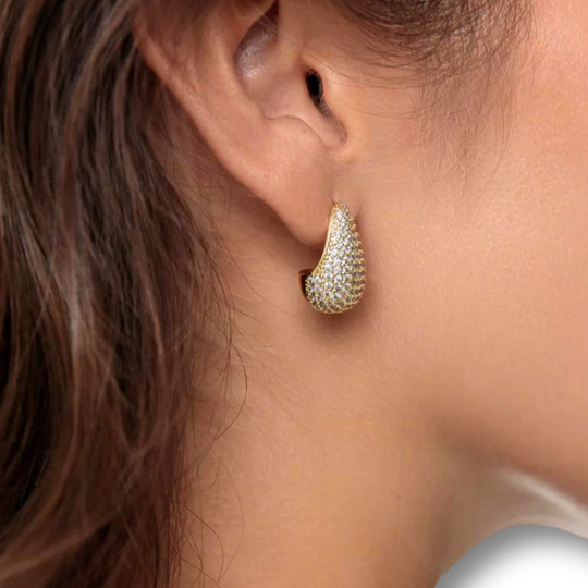 Pave Diamond Tear Drop Earring - Skye Flowers Design