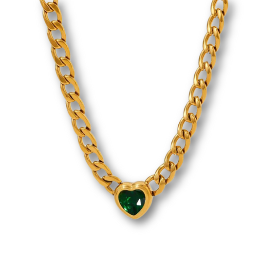 Solitaire Heart Chain Necklace - Skye Flowers Design