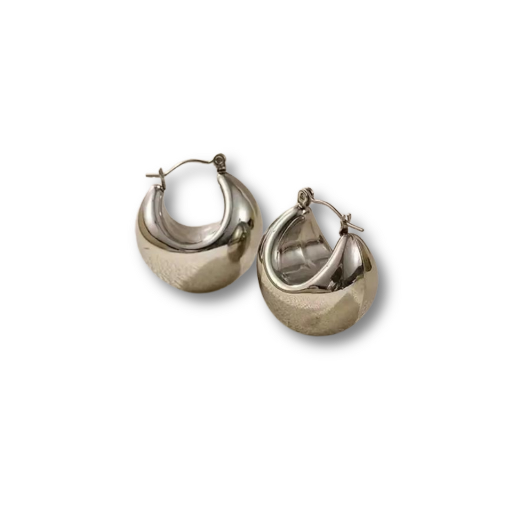 chunky silver bobble earrings