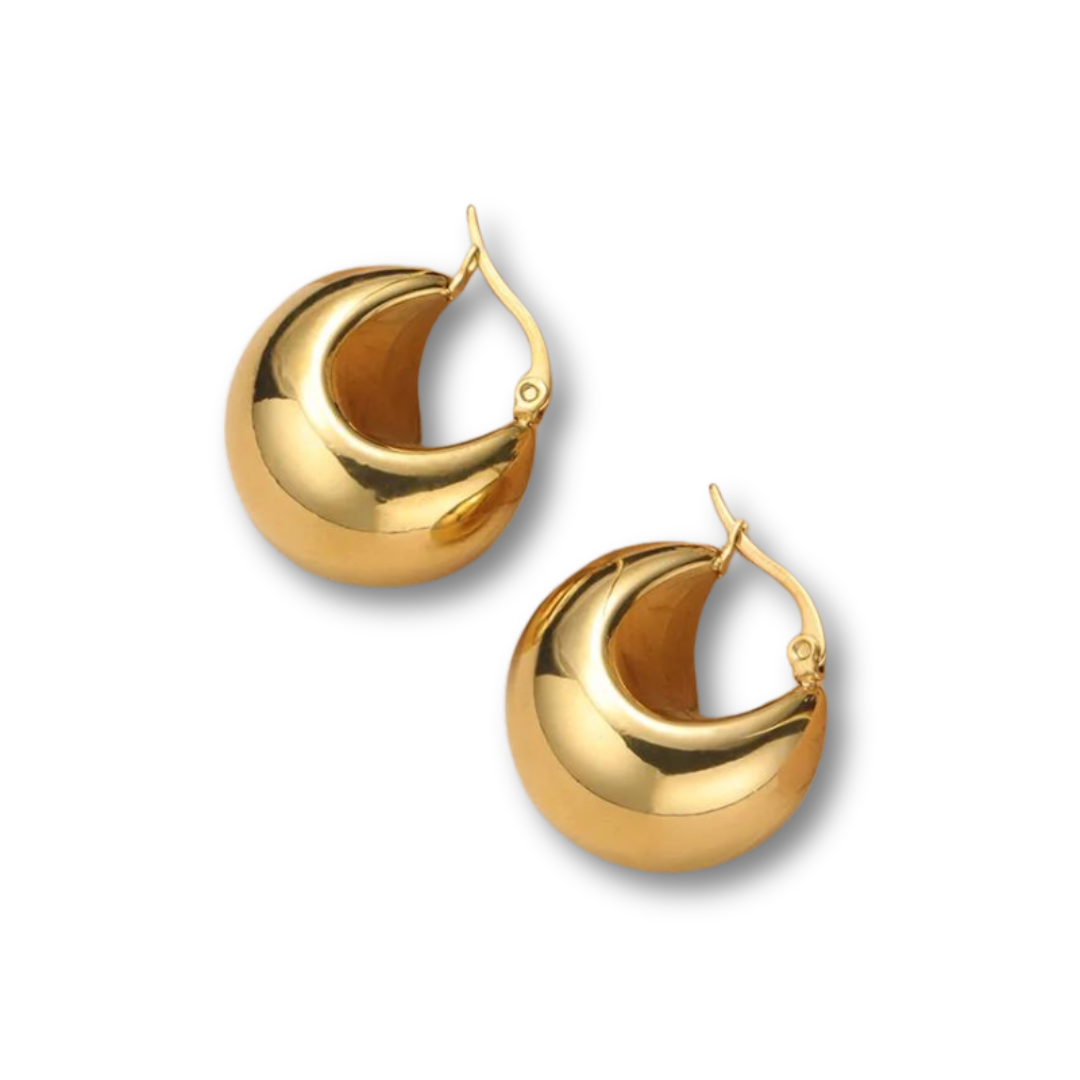 chinky gold bobble earrings