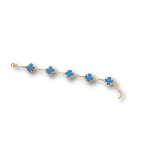 Blue clover bracelet