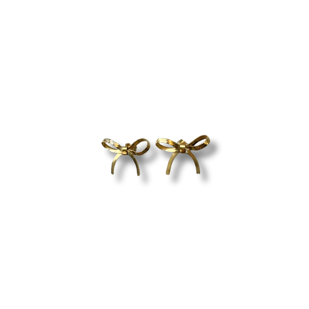 gold bow shaped earrings