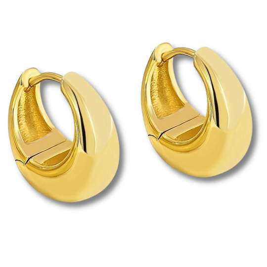 Chunky gold hoop earrings