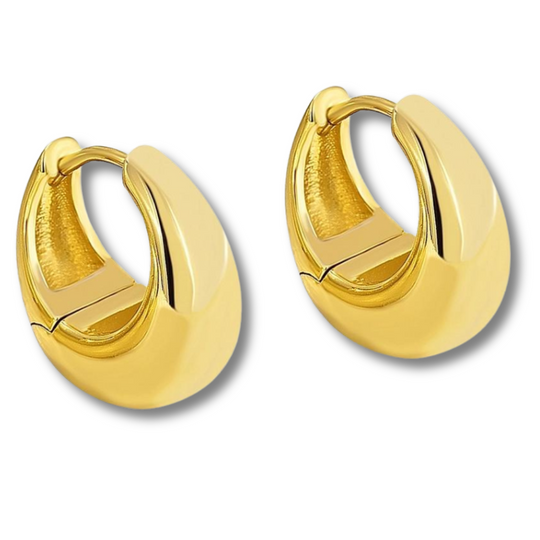 Chunky gold hoop earrings 