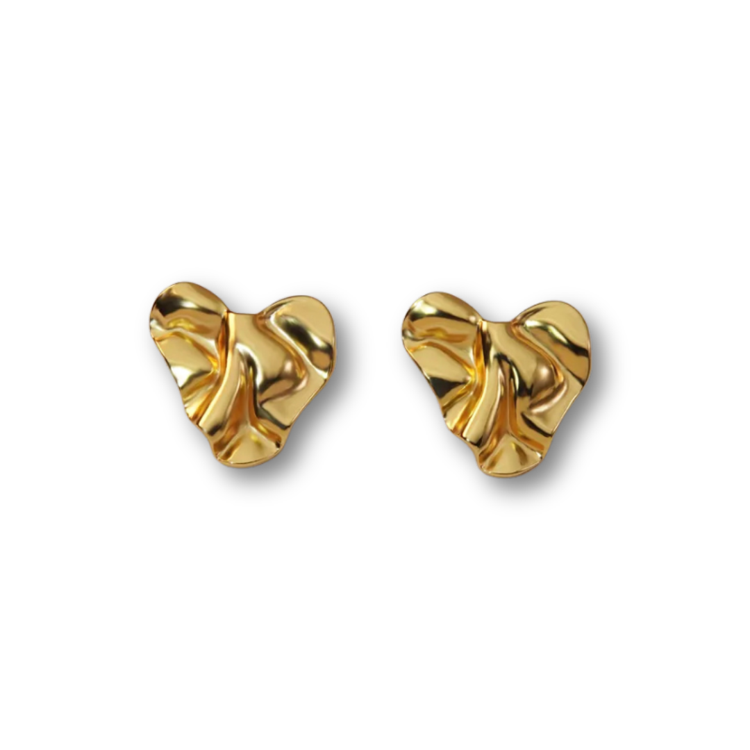 Hammered Heart Stud - Skye Flowers Design