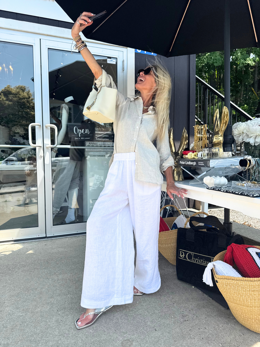 Scalloped Linen Pant