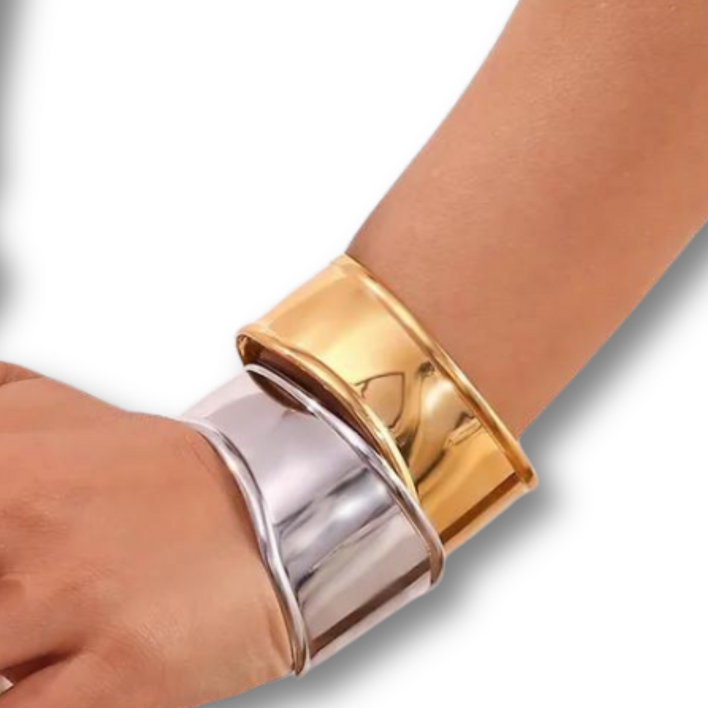 silver and gold cuff