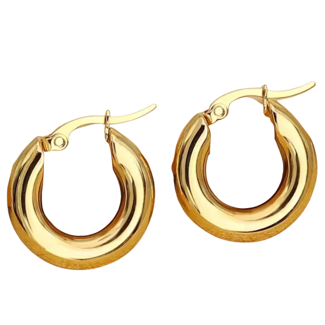 gold chunky hoop earrings 