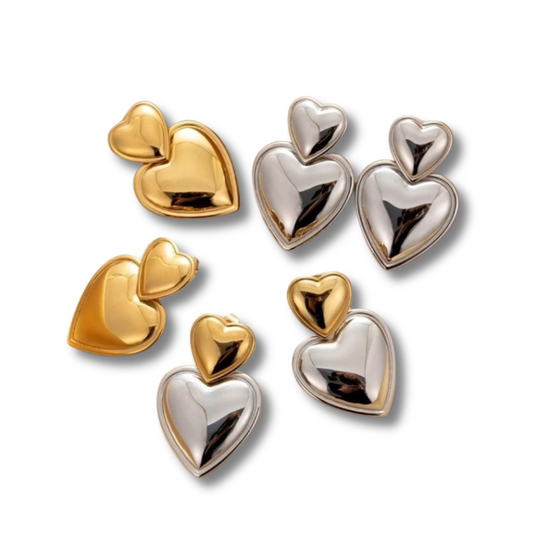 Double Heart Earrings