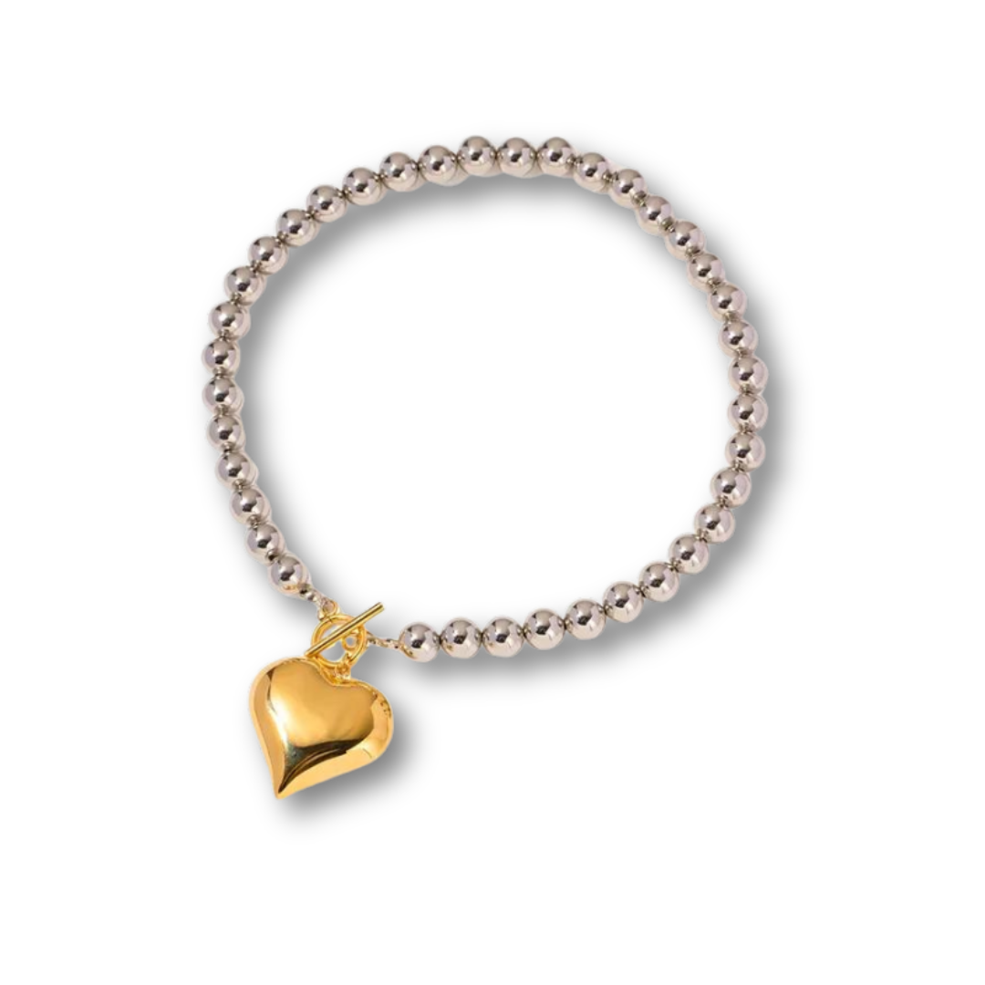 Two-Tone Heart Necklace - Skye Flowers Design
