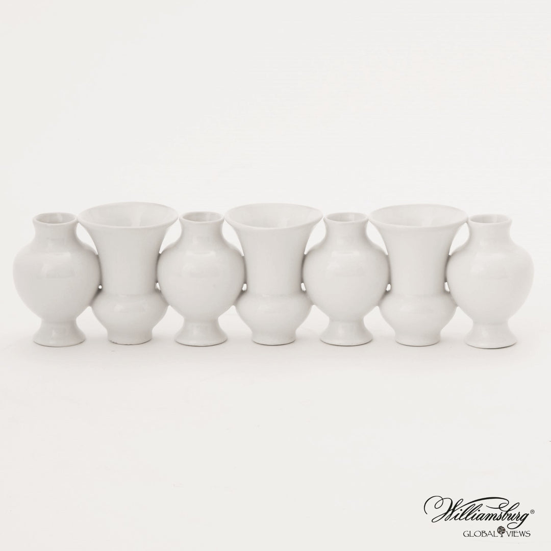 CHINOISE LINEAR BUD VASE-WHITE CRACKLE - Skye Flowers Design