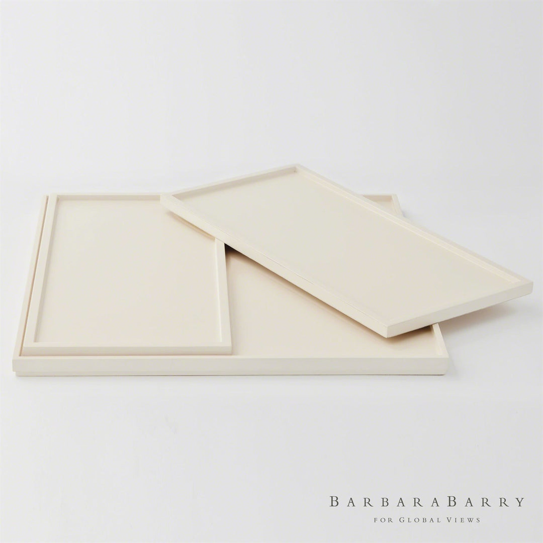 Nesting Trays in Ivory Lacquer - Set of 3