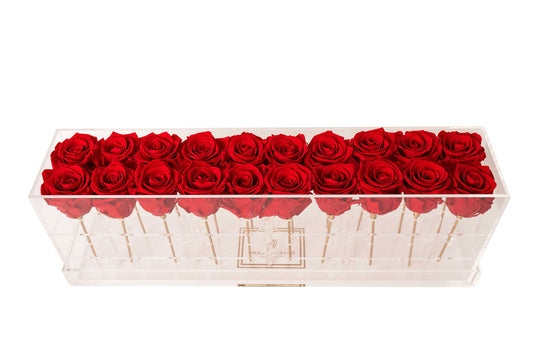 Rectangle Forever Rose Box - Romantic Red