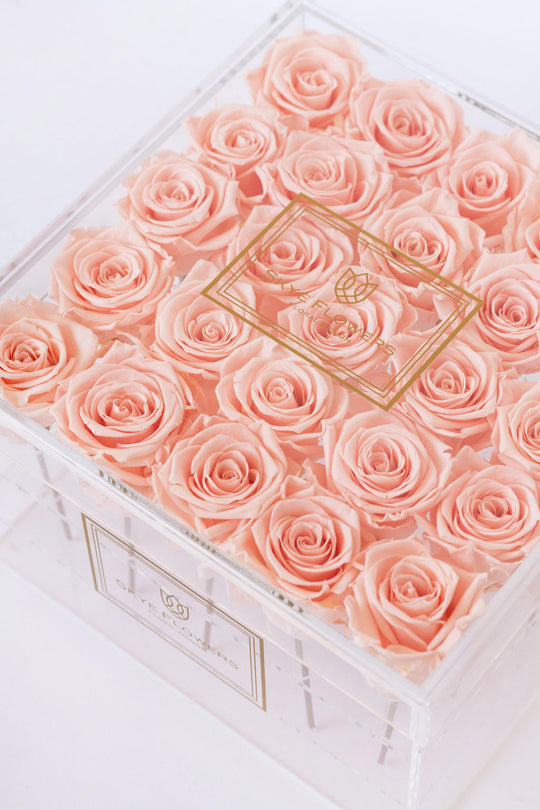 Square Forever Rose Box - Softest Pink
