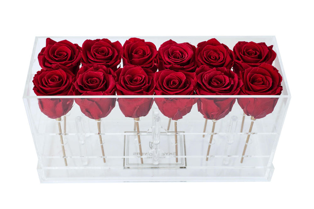 Rectangle Forever Rose Box - Romantic Red