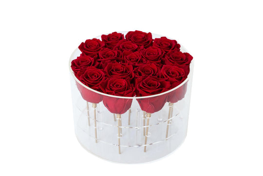 Round Forever Rose Box - Romantic Red