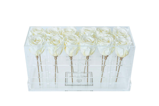 Rectangle Forever Rose Box - Creme de la Creme