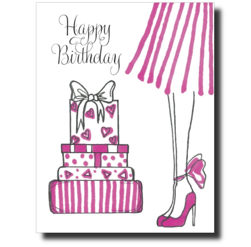 pink girly birthday card