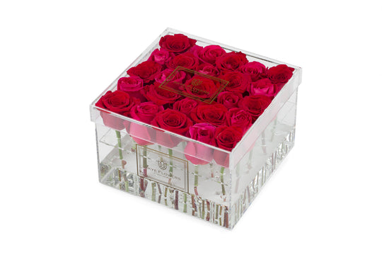 Square Fresh Rose Box - Romantic Red