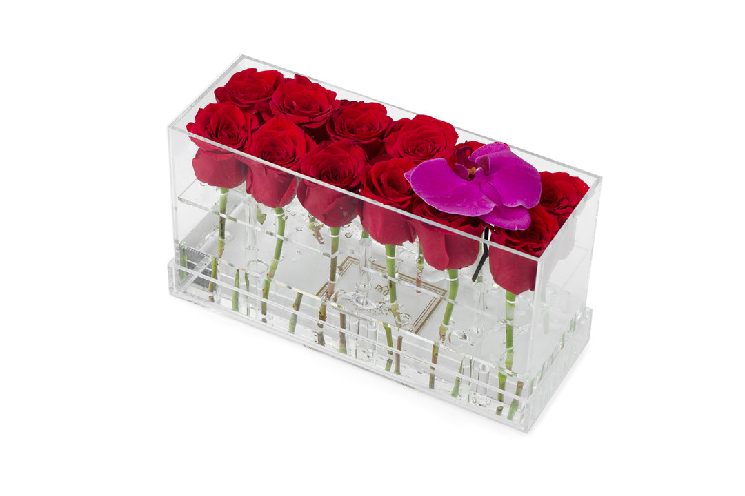 Rectangle Fresh Rose Box - Romantic Red