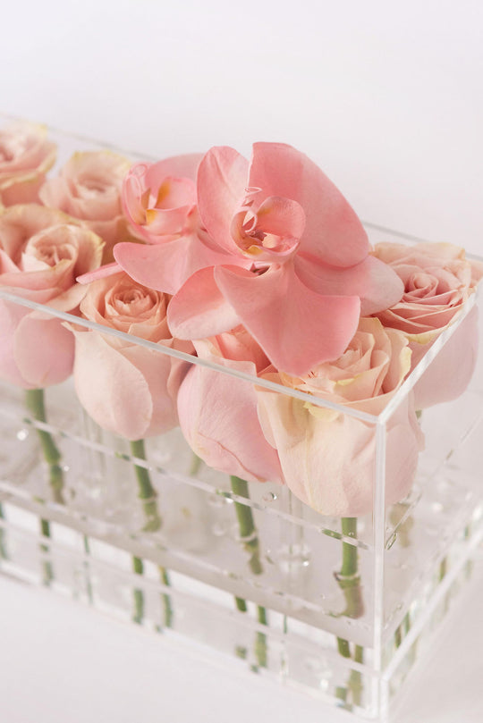 Rectangle Fresh Rose Box - Softest Pink