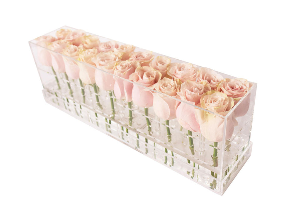 Rectangle Fresh Rose Box - Softest Pink
