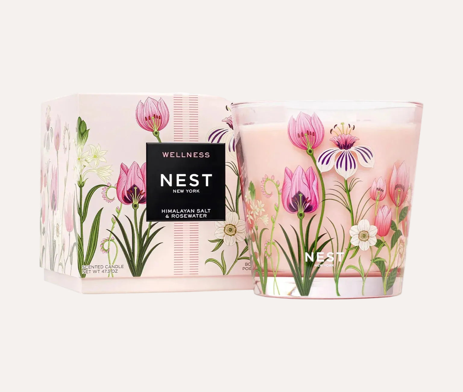 Himalayan Salt & Rosewater Decorative Luxury Candle - Nest New York - Skye Flowers Design