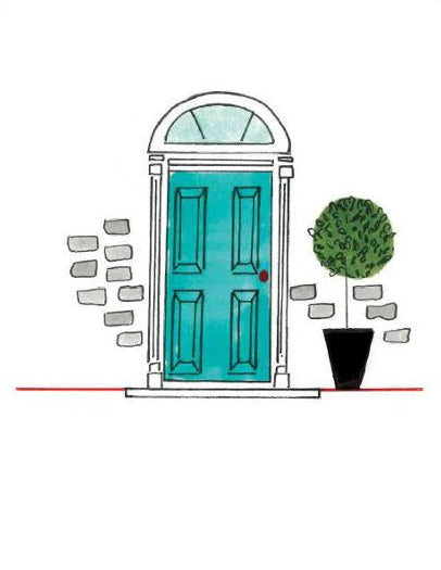 blue door greeting card